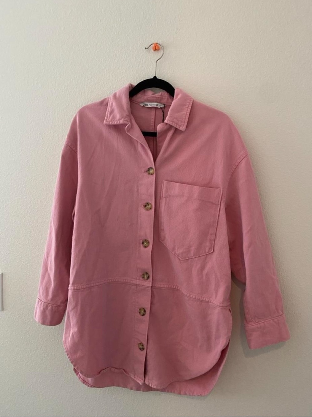 Zara Pink Oversized Button-Front Jacket - Picture 5 of 5